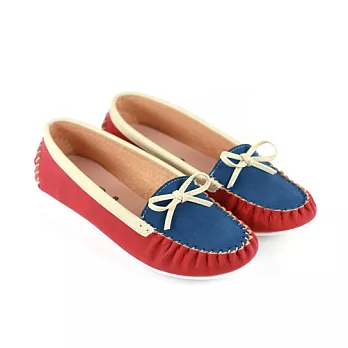 ◤Green Phoenix◥MIT 雜誌推薦蝴蝶結拼色平底包鞋懶人鞋37紅色