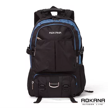 AOKANA奧卡納 台灣釦具 防潑水護脊紓壓電腦後背包 (藍/黑) 68-064