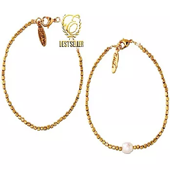 【Ettika】好萊塢熱賣 金塊開運招財手鍊&白珍珠金塊開運招財手鍊 母親節限量特惠套組