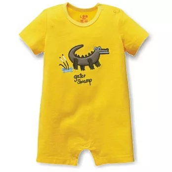 多款繡花純棉男女生連身衣 POLO平角哈 網眼平角衣 平腳衣 爬服(黃色鱷魚)12M黃色鱷魚