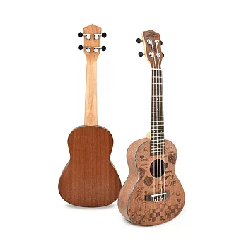 Rock You 雷雕系列 烏克麗麗 沙比利木 23吋(Lover)