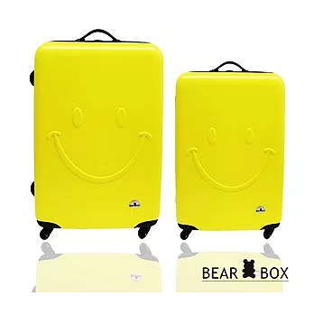 BearBox ☆莎莎代言☆ 一見你就笑♫ ABS輕硬殼微笑行李箱旅行箱兩件組(28+20吋)其他微笑黃