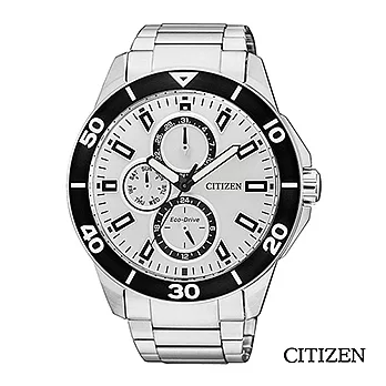 CITIZEN星辰 Eco-Drive Sporty 光動能簡約三眼時尚腕錶 AP4030-57A