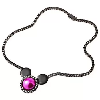 【DISNEY COUTURE】英國珠寶大師 MAWI 聯名系列~米妮桃紅珍珠黑色項鍊