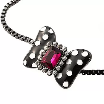 【DISNEY COUTURE】英國珠寶大師 MAWI 聯名系列~米妮蝴蝶結紫水晶黑色項鍊