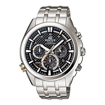 CASIO EDIFICE系列 黯黑奔馳戰神賽車運動錶-銀