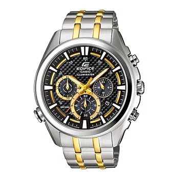 CASIO EDIFICE系列 黯黑奔馳戰神賽車運動錶-黃