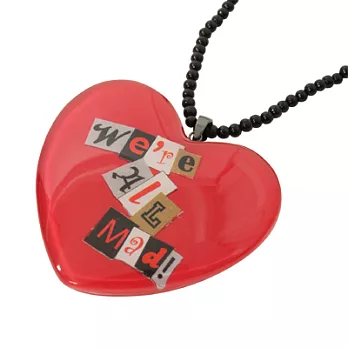 【DISNEY COUTURE】美國珠寶大師 Tom Binns 聯名系列~魔鏡夢遊紅皇后大愛心We’re All Mad黑珠珠長項鍊