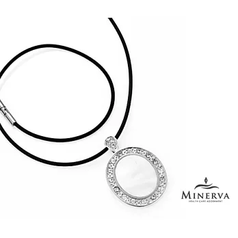 MINERVA《圓珠母貝鍺石》不鏽鋼墜飾 (1錠金屬鍺)34銀色