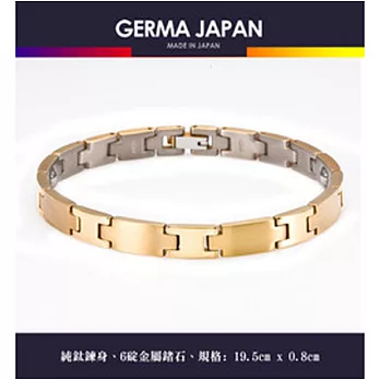 GERMA JAPAN【天皇H金】金屬鍺6碇純鈦手鍊 N007-P19.5銀色