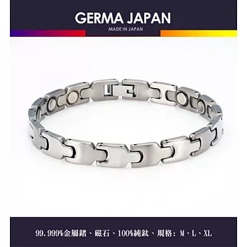 GERMA JAPAN【Y鼎】金屬3鍺12磁石純鈦手鍊 T00418銀色