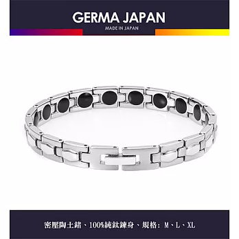 GERMA JAPAN【菱】陶土鍺純鈦手鍊 TE1818銀色