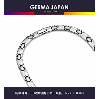 GERMA JAPAN【雙C】陶土鍺31碇純鈦項鍊 TE3136銀色