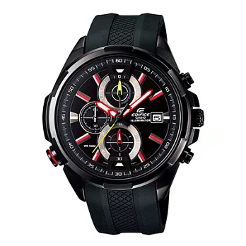 CASIO EDIFICE系列 雙黑光快感奔馳賽車運動錶-紅