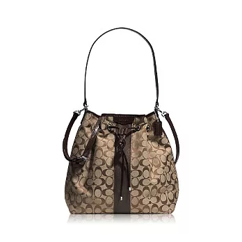 COACH 水桶造型兩用肩背包_卡其/咖啡