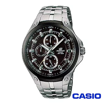 【CASIO卡西歐】EDIFICE 三眼都會簡約時尚指針錶(棕) EF-326D-5A