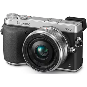 Panasonic GX7+14-42mm單鏡組*(中文平輸) - 加送SD32G+副廠鋰電池+防潑水相機包+外出型腳架+相機清潔組+硬式保護貼銀色