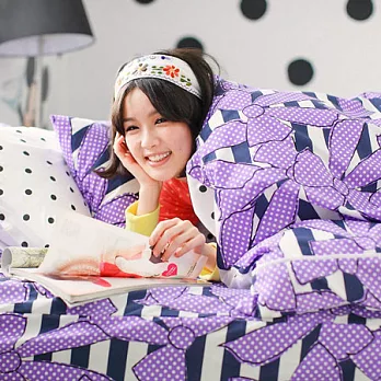 cheri【奇幻夢境-紫】台灣製 超細纖-雙人薄被套/床包 四件組紫