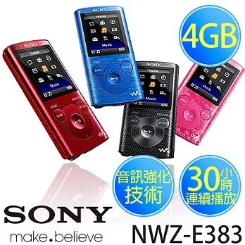 SONY NWZ-E383 新力 4GB Walkman 數位隨身聽酷酷黑