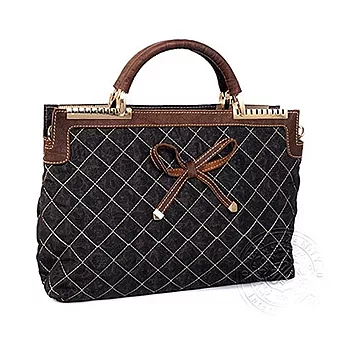 DAV DANNY 大衛丹尼 熊格格系列真皮甜美名媛肩側背包(黑色)