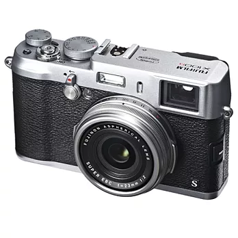 FUJIFILM X100S 經典復古23mm廣角定焦相機(中文平輸) - 加送SD32G+副廠鋰電池+防潑水相機包+相機清潔組+硬式保護貼黑色