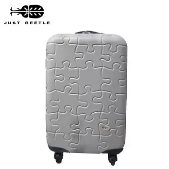 JUSTBEETLE拼圖系列☆莎莎代言☆ABS輕硬殼旅行箱行李箱拉桿箱登機箱20吋20吋銀色