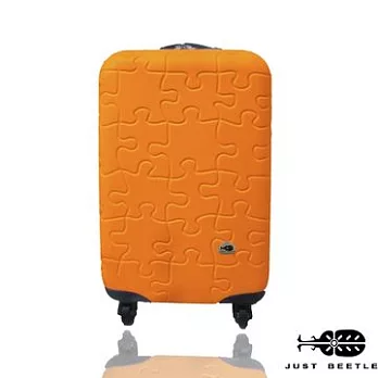 JUSTBEETLE拼圖系列☆莎莎代言☆ABS輕硬殼旅行箱行李箱拉桿箱登機箱20吋20吋橘色