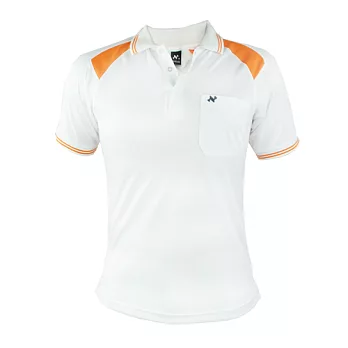 【遊遍天下】男款抗UV吸濕排汗POLO衫(NS005)2XL白/桔