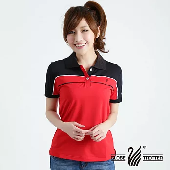 【遊遍天下】MIT台灣製女款抗UV涼爽吸濕排汗機能POLO衫(SV068)2XL紅/黑