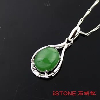 石頭記 碧玉925純銀項鍊-優姿俏麗