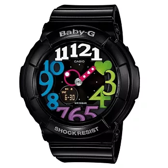 BABY-G 少女時代的繽紛世界超限量時尚腕錶-黑-BGA-131-1B2