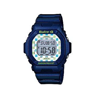 BABY-G 精巧時尚風格絢麗運動腕錶-藍-BG-5600CK-2