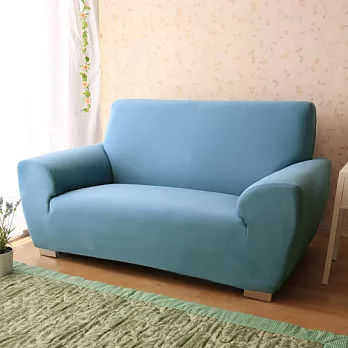 【Homebeauty】清涼一夏涼感彈性沙發罩-2人座海洋藍