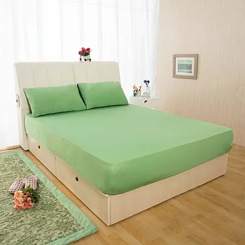 【Homebeauty】清涼一夏涼感床包組含枕套-雙人薄荷綠
