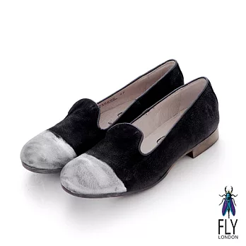 Fly London(女)★MOON 漆面半圓鞋頭直套休閒鞋 - 37銀漆黑