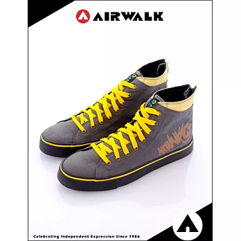【美國 AIRWALK】撞色高筒帆布鞋(潮流灰)8潮流灰