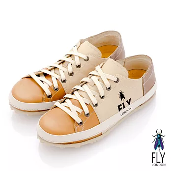 Fly London(女)★自然美女專用 撞色牛皮休閒鞋 -35黃米咖