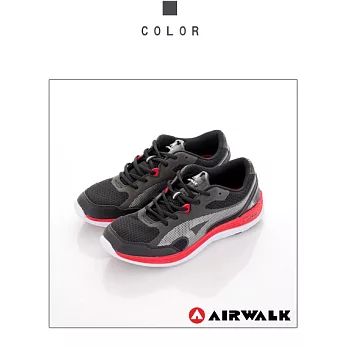 【美國 AIRWALK】勇者無懼輕量慢跑鞋-(潮流黑)8潮流黑