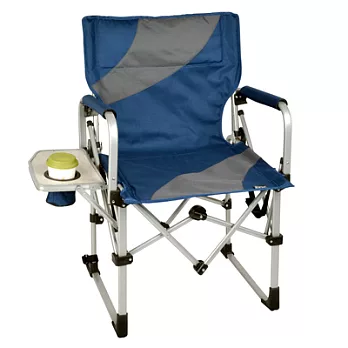 【LIFECODE】豪華折疊導演椅(附杯架) /折疊椅/休閒椅-藍色