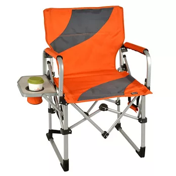 【LIFECODE】豪華折疊導演椅(附杯架) /折疊椅/休閒椅-桔紅色