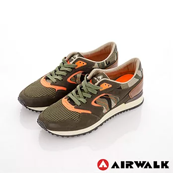 AIRWALK鷹眼系透氣輕量慢跑鞋－綠迷彩【A411255375】8綠迷彩