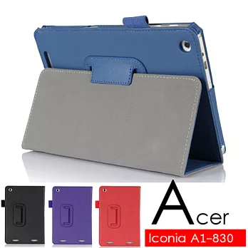 宏碁 Acer Iconia A1-830 平板電腦皮套 磁扣保護套 帶筆插 牛皮紋路黑色