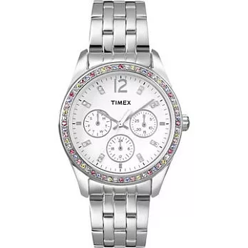 【TIMEX 】閃耀水鑽指針錶 (白TXT2P386)