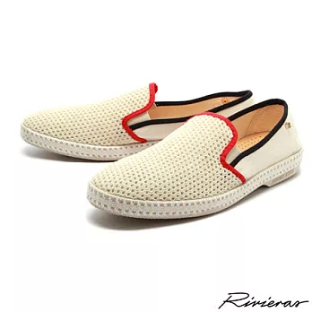 Rivieras 20° 20度 編織 懶人鞋 白底 黑紅線38黑紅線