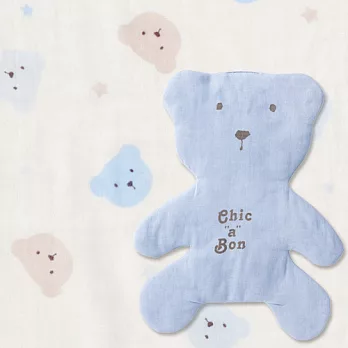 【奇哥】冬夏二用紗布被+造型巾-藍色