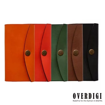 OVERDIGI iPhone5/5s 馬卡龍全手工真皮側掀式皮套棕色