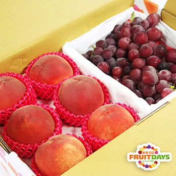 《鮮果日誌》黃金健康禮盒組(巨峰葡萄2.5台斤+加州水蜜桃6入)