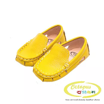 Octapus彩虹假期牛皮豆豆鞋-明亮黃小童款15明亮黃