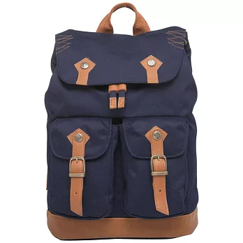 OUTDOOR 英倫風復古學院後背包-藍/小