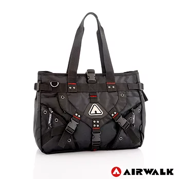 【美國 AIRWALK】真男人三叉扣方形側肩大包 (共三色)紅字黑